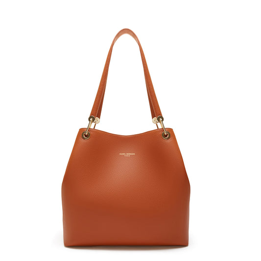 Femme Forte Annabelle cognac calfskin leather shoulder bag -  - Isabel Bernard