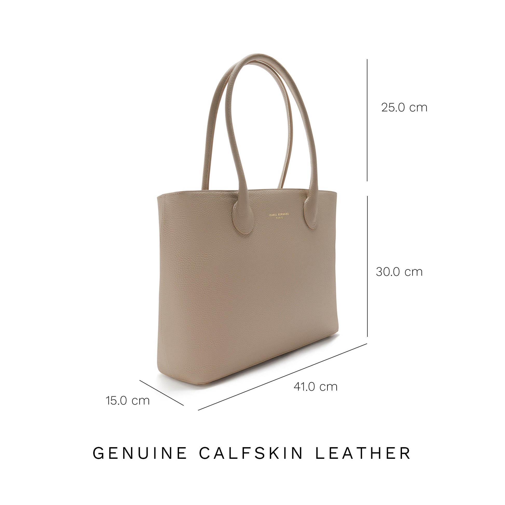 Honoré Lysanne taupe calfskin leather shopper -  - Isabel Bernard