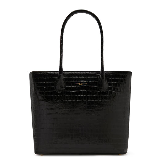 Honoré Lysanne croco black calfskin leather shopper -  - Isabel Bernard