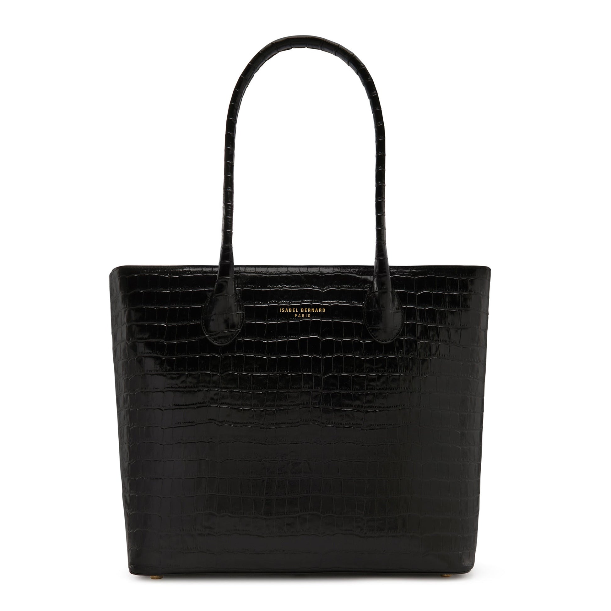 Cadeau d'Isabel croco black calfskin leather shopper and zipper wallet gift set - - Isabel Bernard