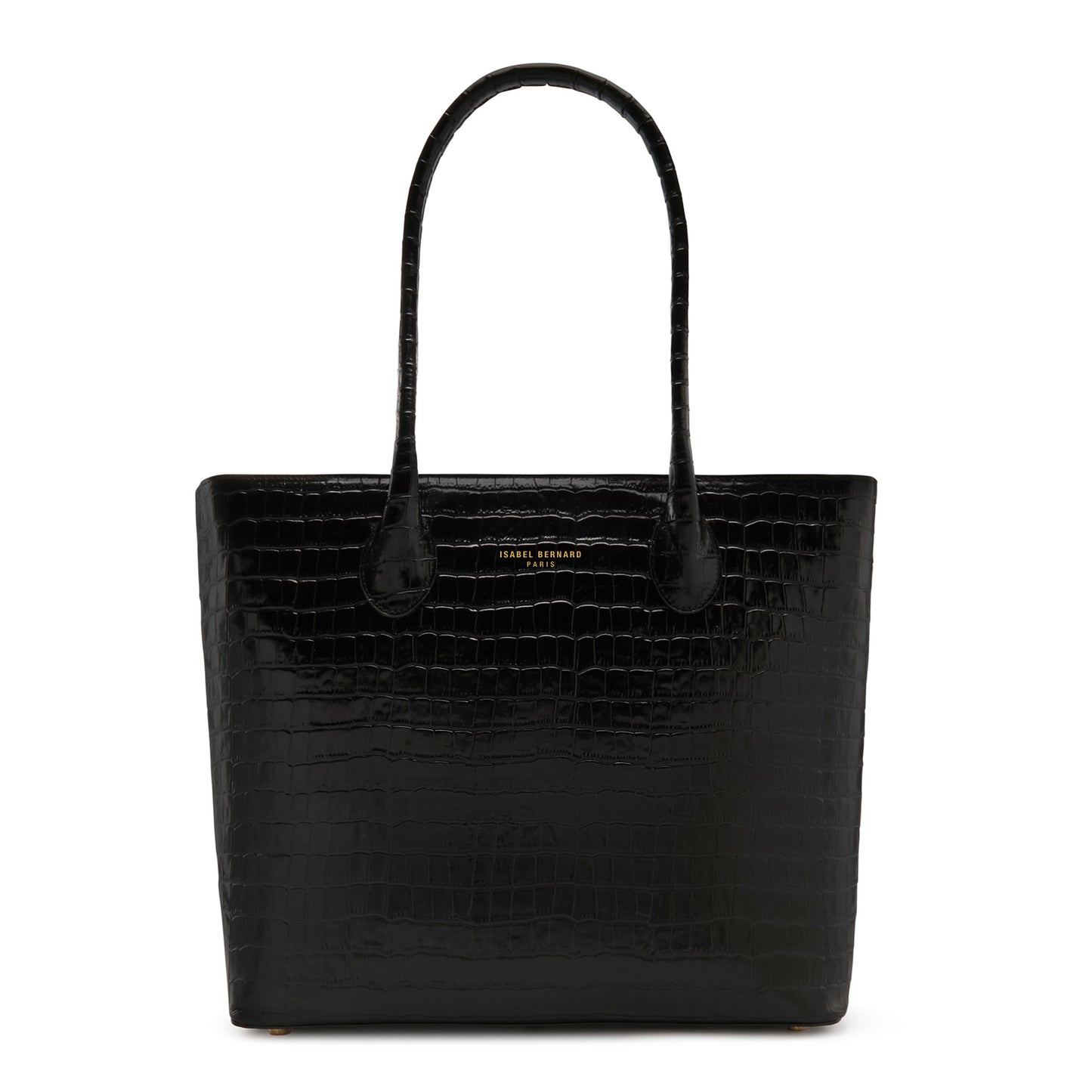 Cadeau d'Isabel croco zwarte leren shopper en kaarthouder gift set van kalfsleer