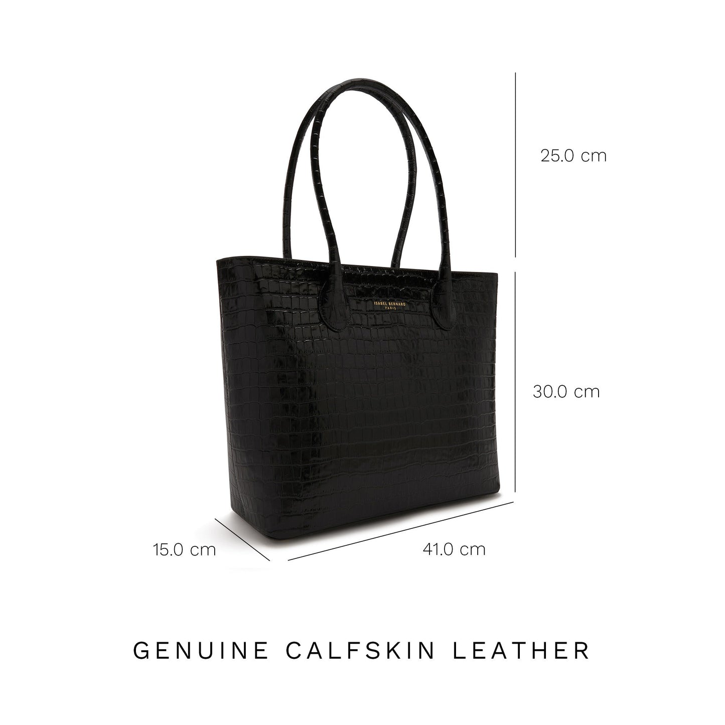 Cadeau d'Isabel croco black calfskin leather shopper and zipper wallet gift set - - Isabel Bernard