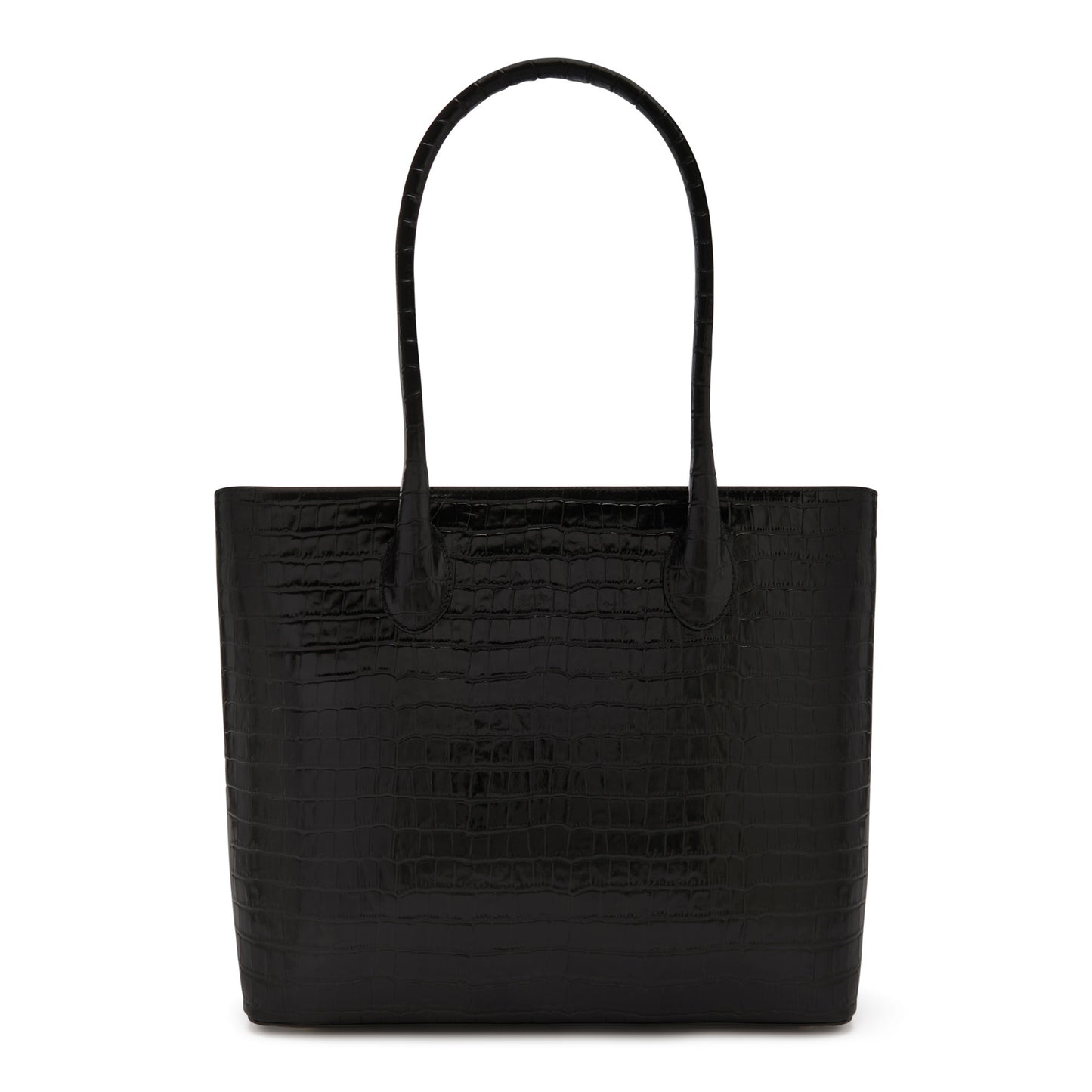 Cadeau d'Isabel croco zwarte leren shopper en kaarthouder gift set van kalfsleer