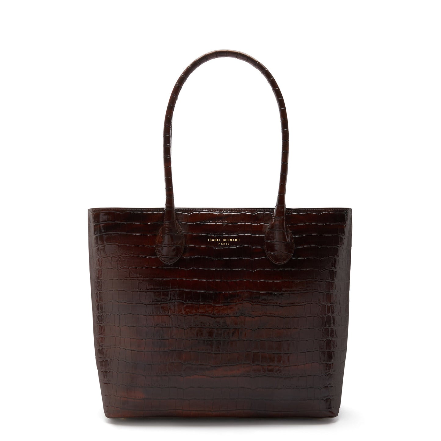 Cadeau d'Isabel croco brown calfskin leather shopper and zipper wallet gift set - - Isabel Bernard