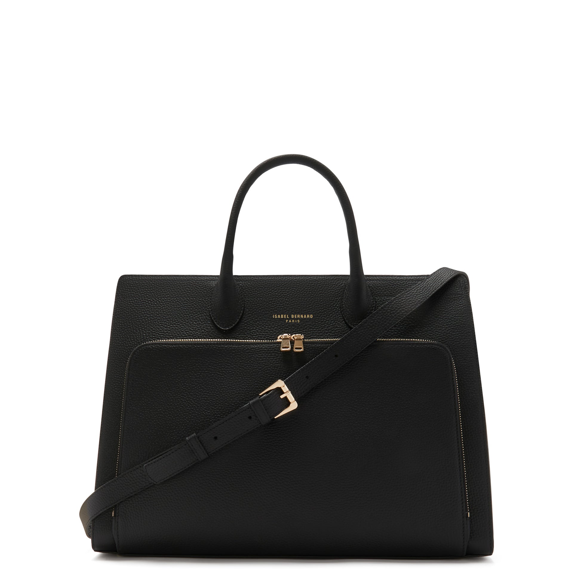 Honoré Nadine black calfskin leather handbag with laptop compartment -  - Isabel Bernard