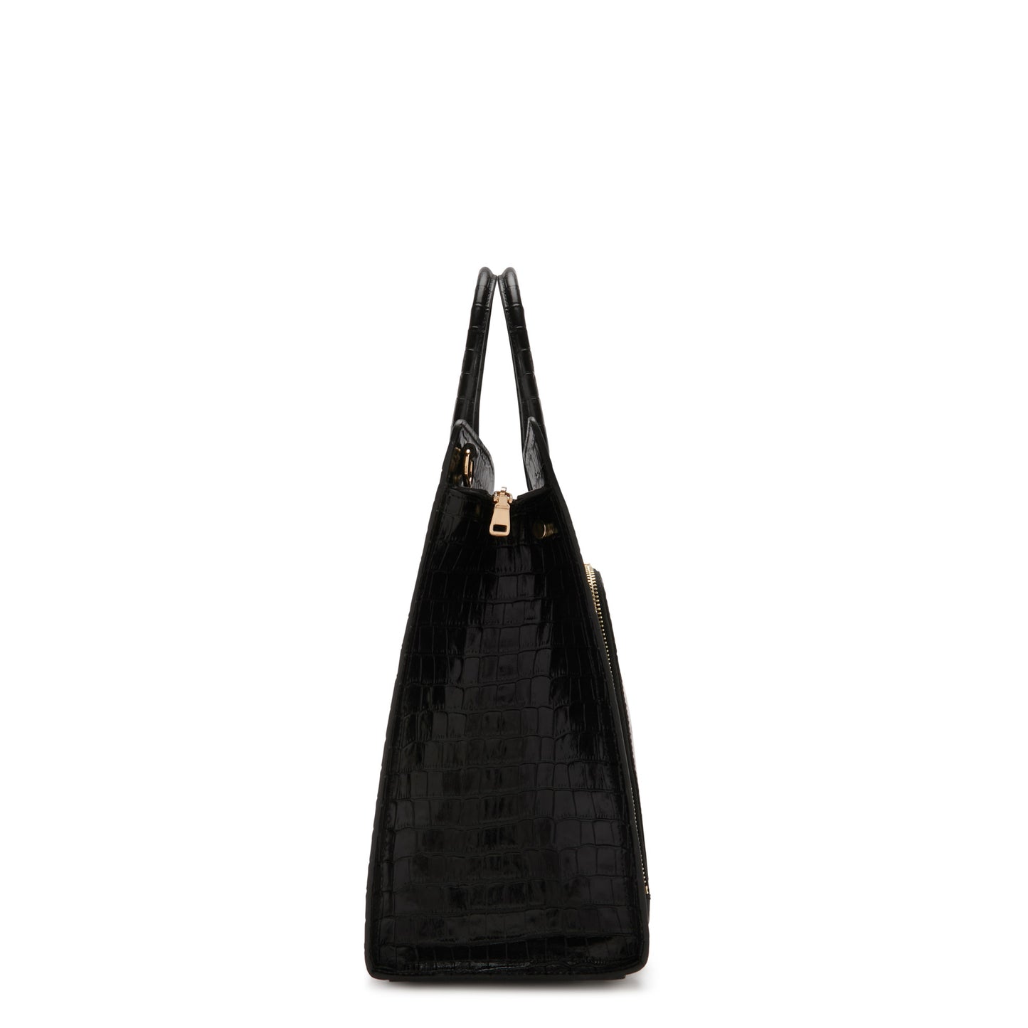 Honoré Nadine croco black calfskin leather handbag with laptop compartment -  - Isabel Bernard