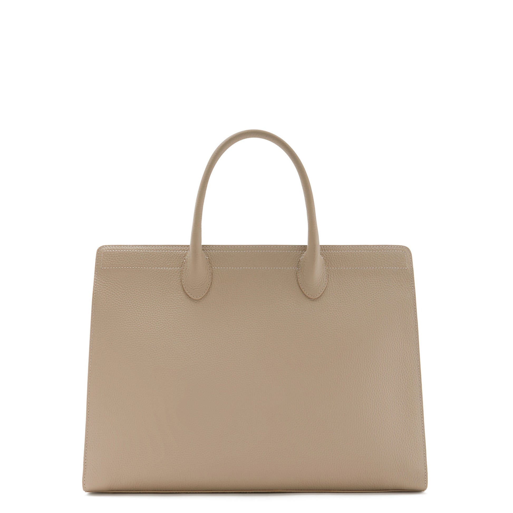 Honoré Nadine taupe calfskin leather handbag with laptop compartment -  - Isabel Bernard