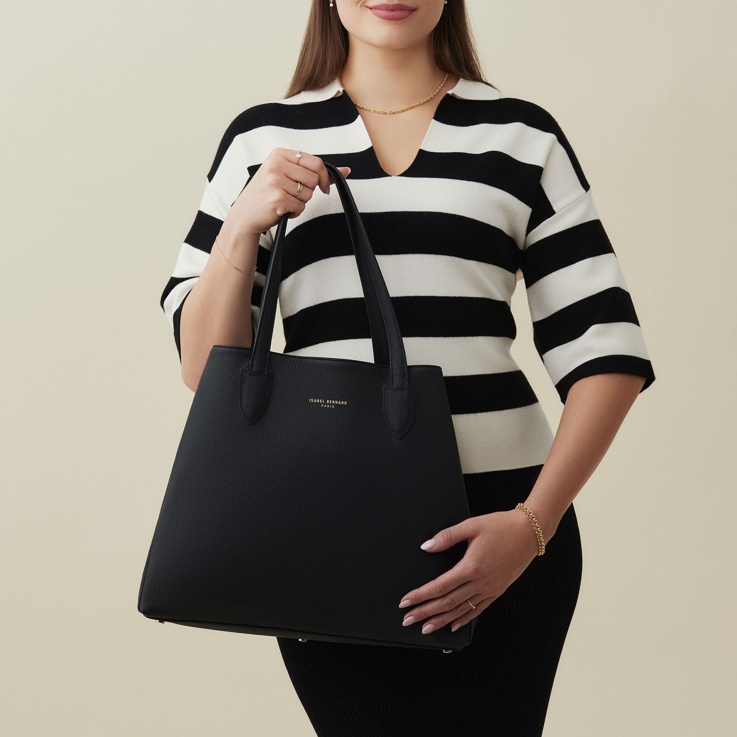 Honoré Francine black calfskin leather shopper -  - Isabel Bernard