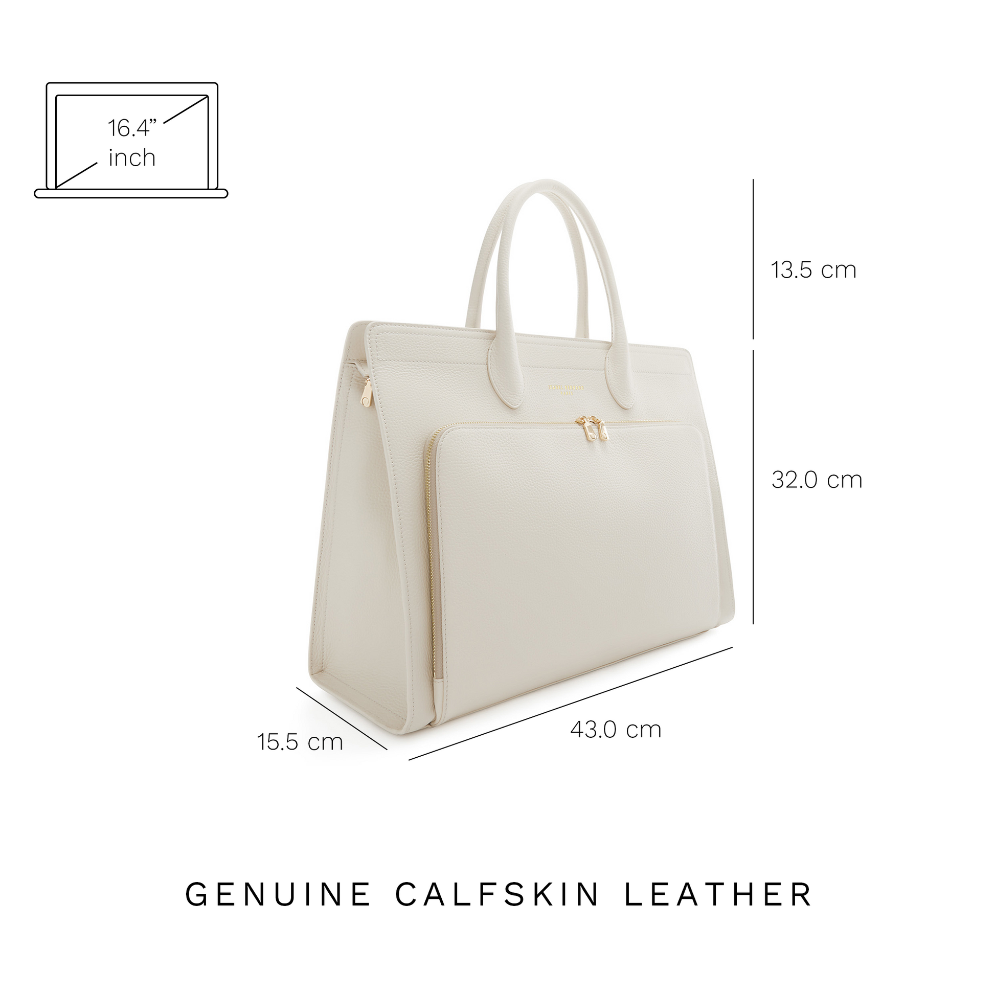 Cadeau d'Isabel cream calfskin leather handbag and zipper wallet gift set - - Isabel Bernard