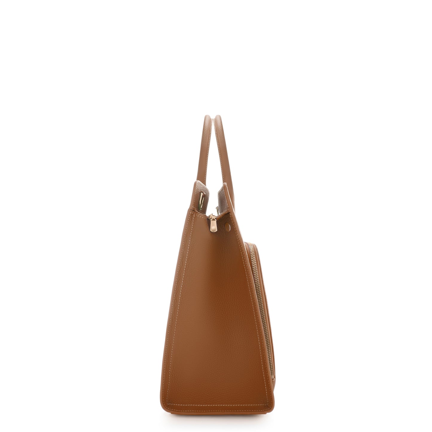 Honoré Nadine camel calfskin leather handbag with laptop compartment -  - Isabel Bernard