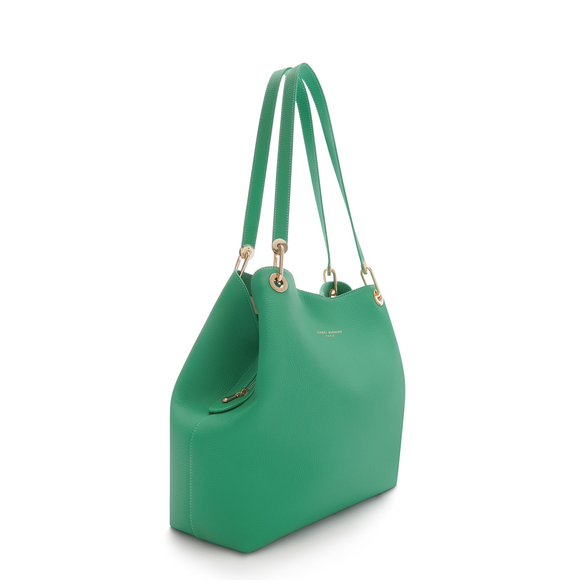 Femme Forte Annabelle green calfskin leather shoulder bag -  - Isabel Bernard