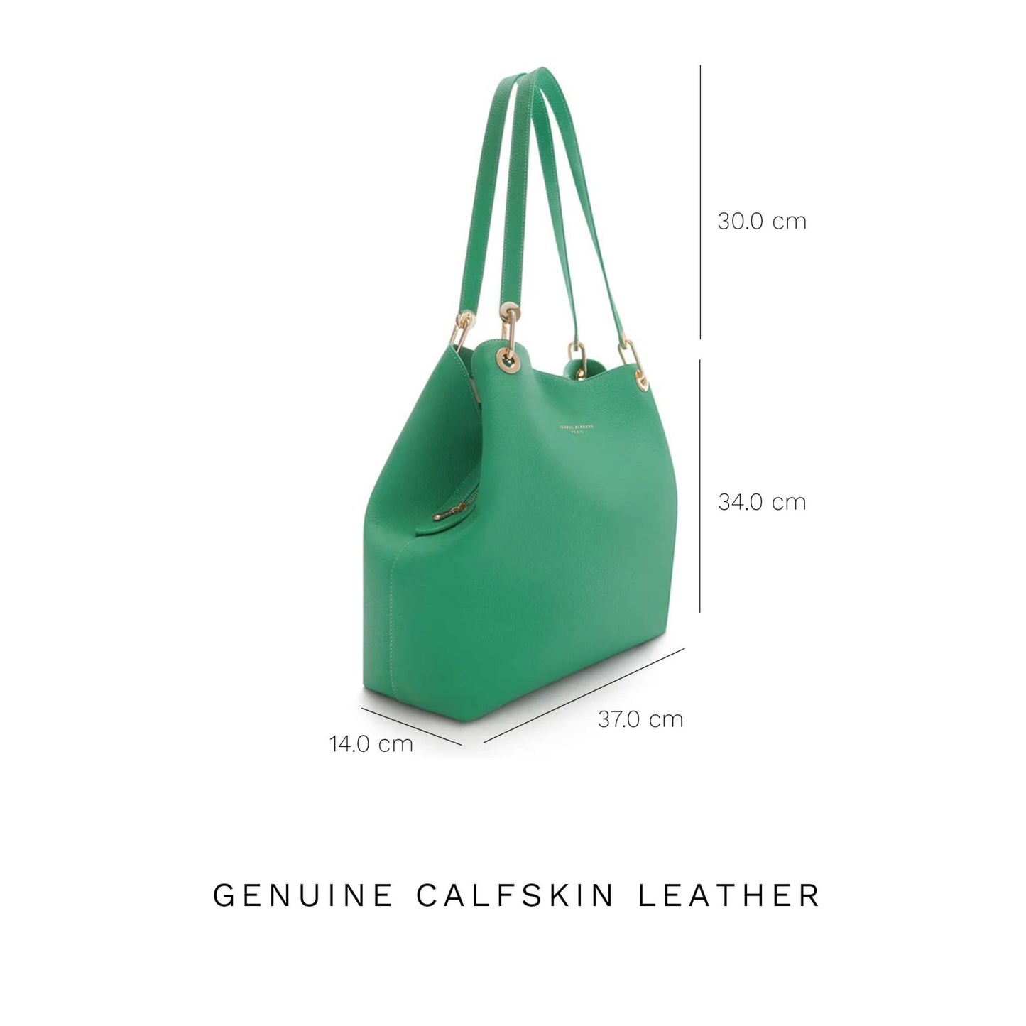 Femme Forte Annabelle green calfskin leather shoulder bag -  - Isabel Bernard