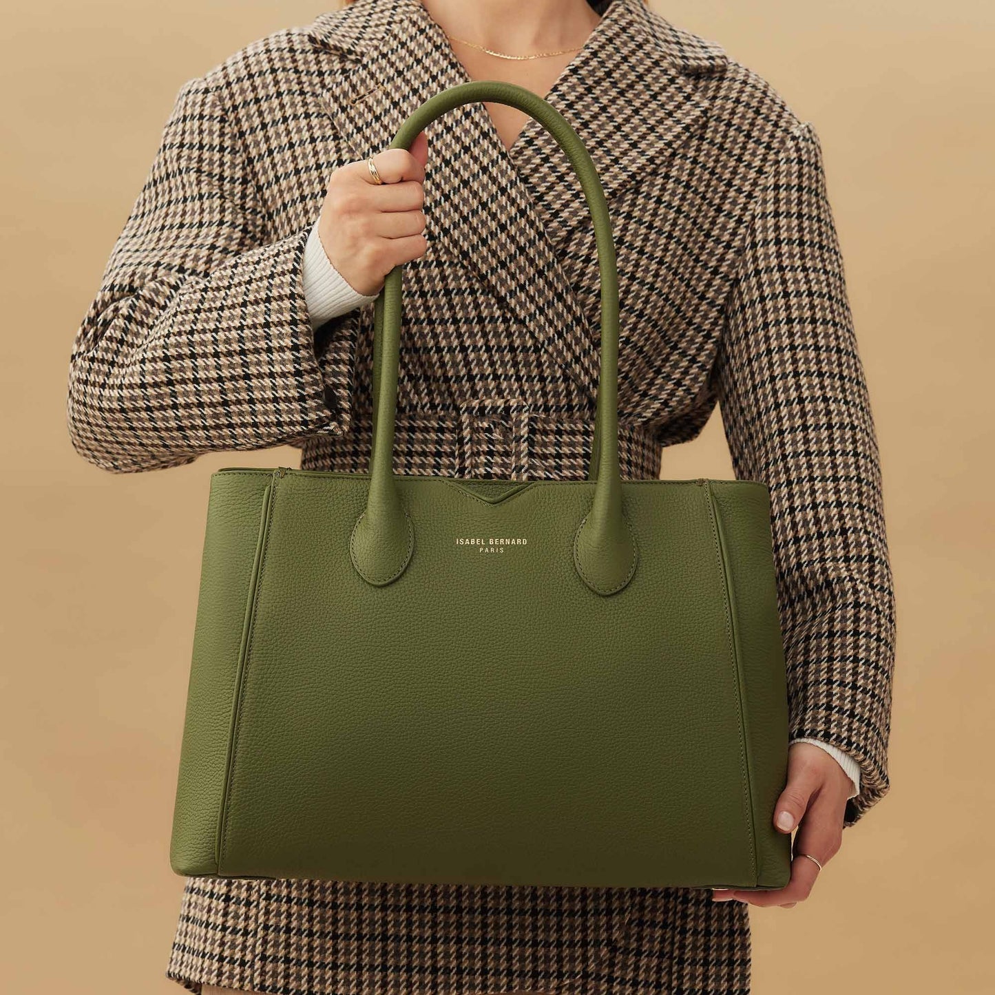 Honoré Cloe green calfskin leather handbag -  - Isabel Bernard