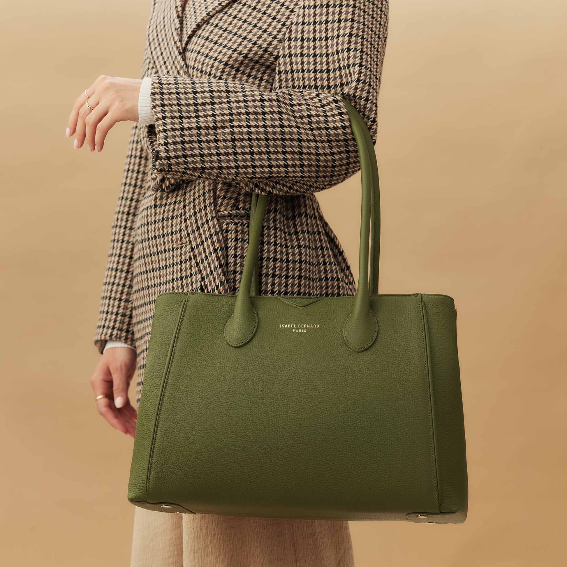 Honoré Cloe green calfskin leather handbag -  - Isabel Bernard