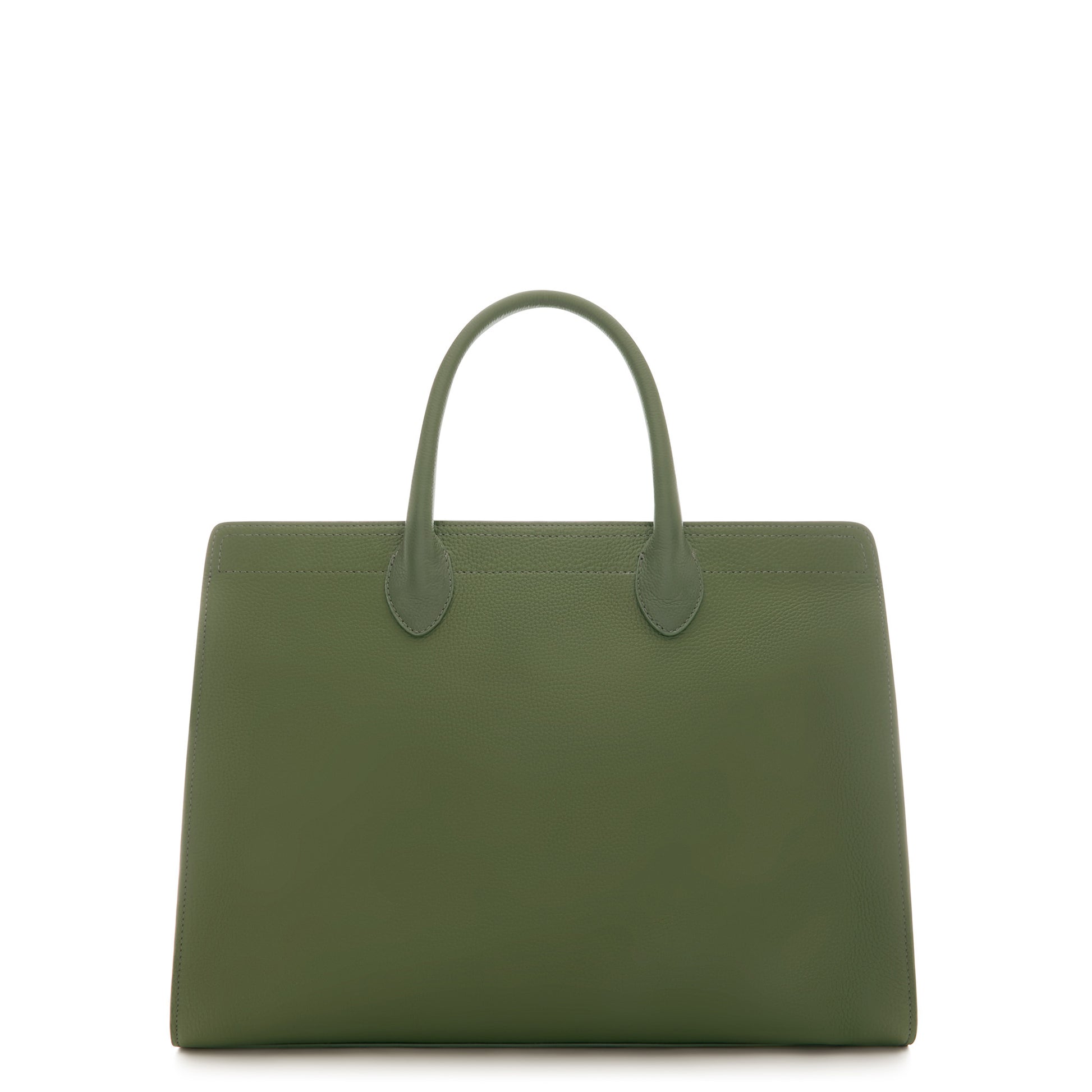 Honoré Nadine green calfskin leather handbag with 16.4 inch laptop compartment -  - Isabel Bernard