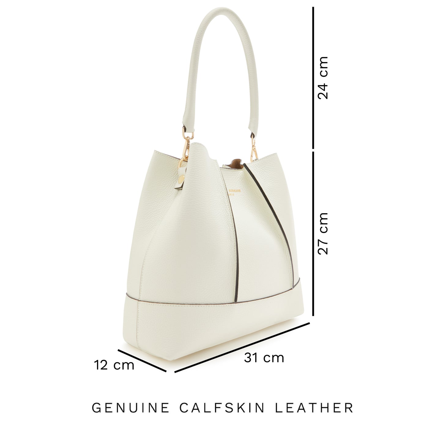 Femme Forte Macie cream calfskin leather shoulder bag -  - Isabel Bernard