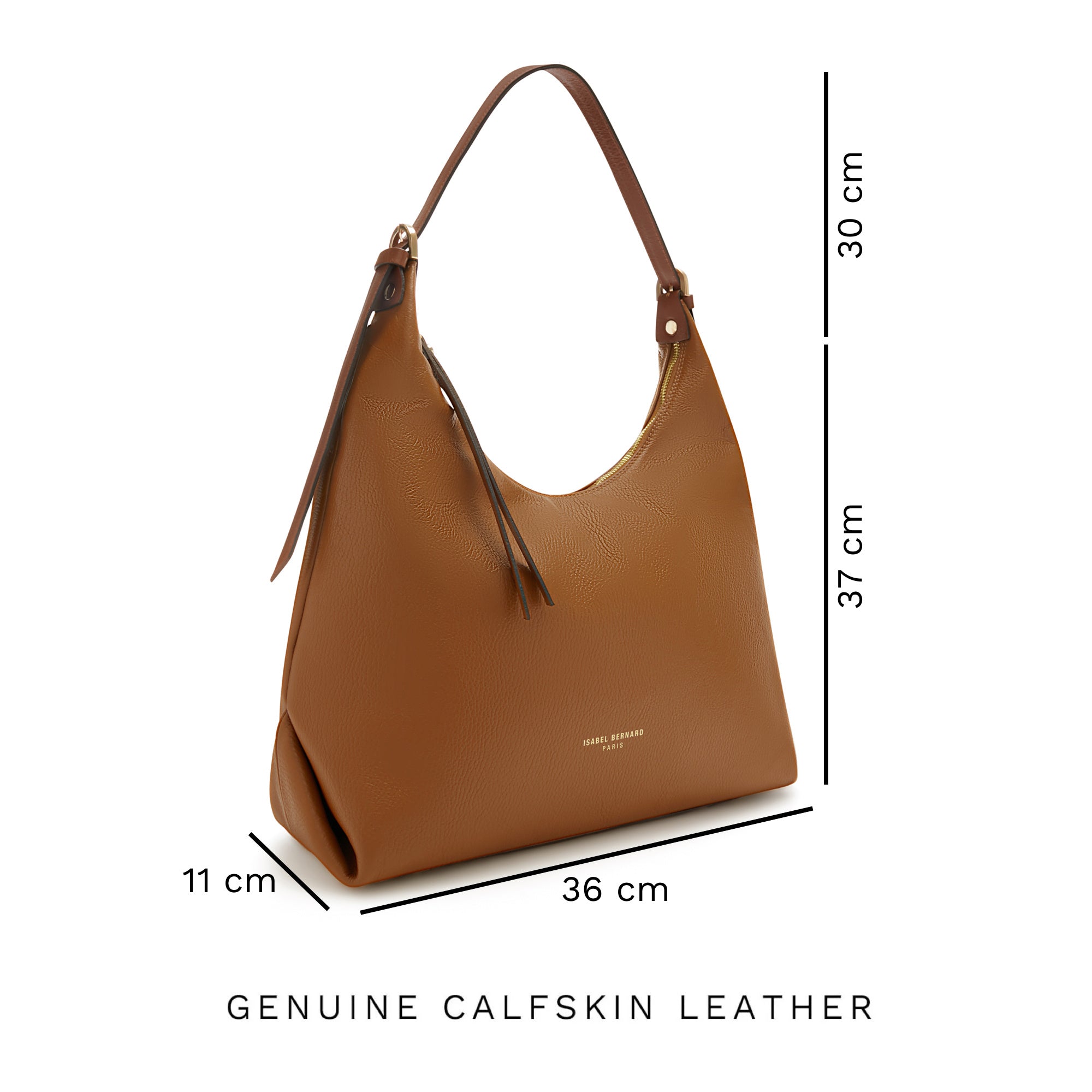 Honoré Muriel cognac calfskin leather shoulder bag