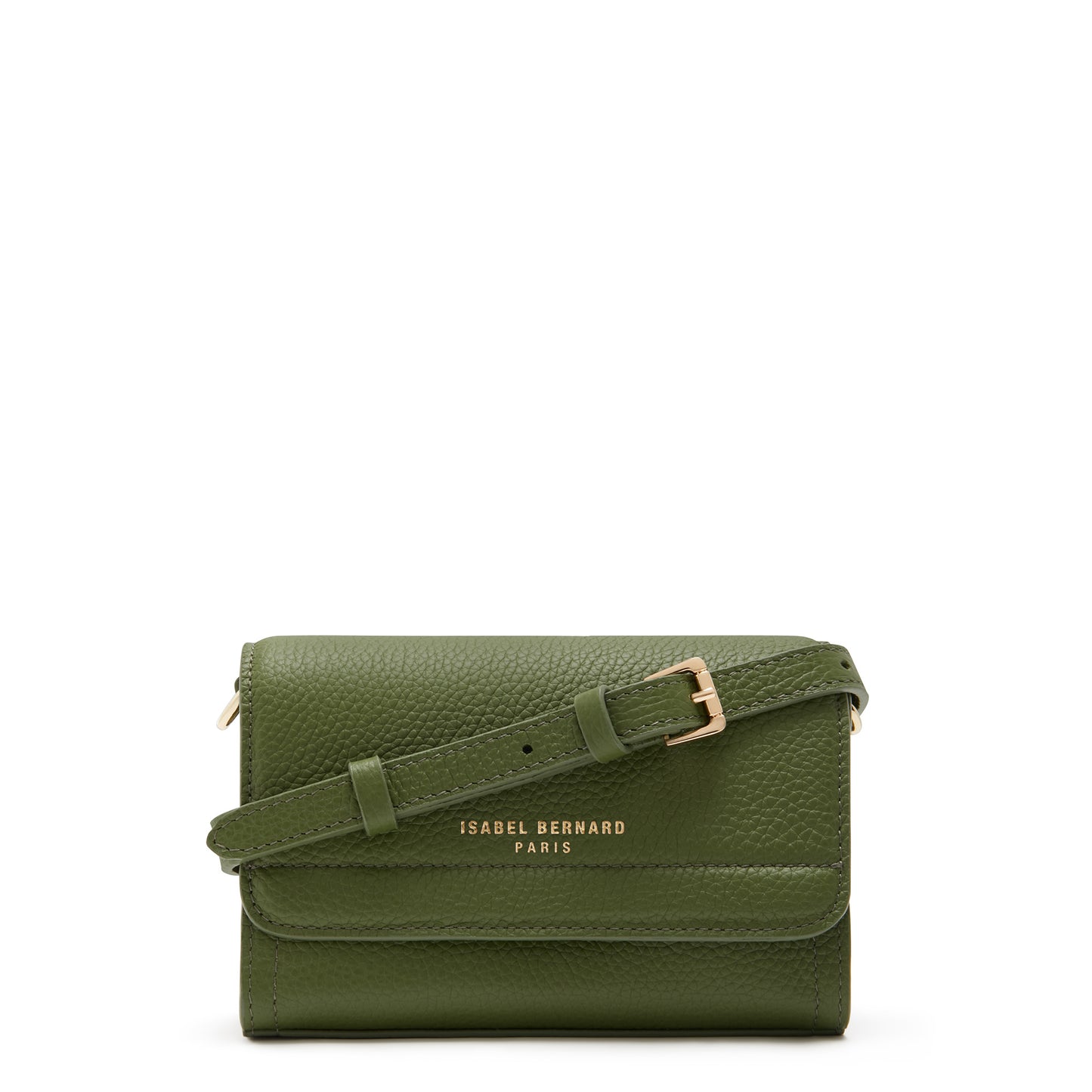 Femme Forte Kim green calfskin leather crossbody bag -  - Isabel Bernard