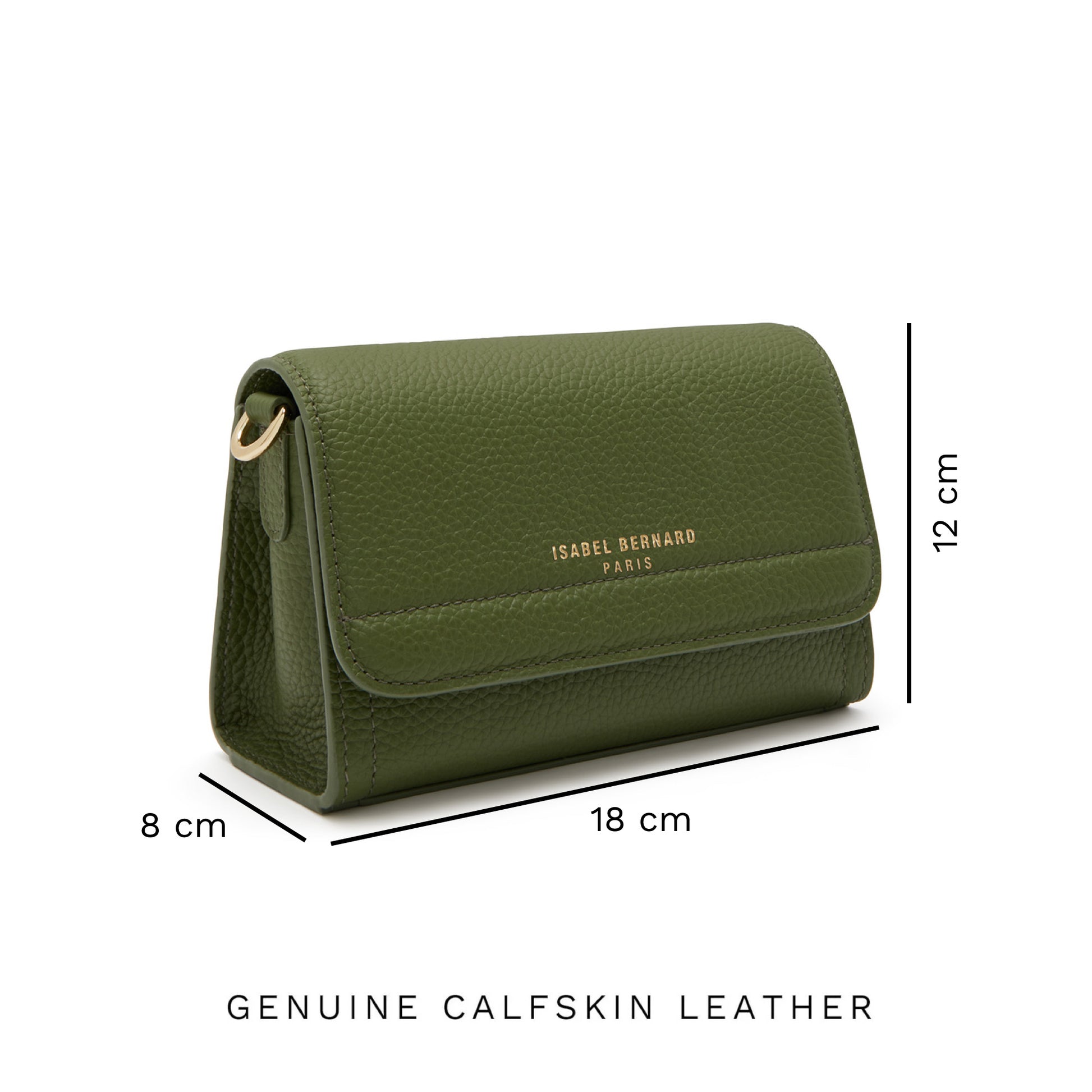 Femme Forte Kim green calfskin leather crossbody bag -  - Isabel Bernard