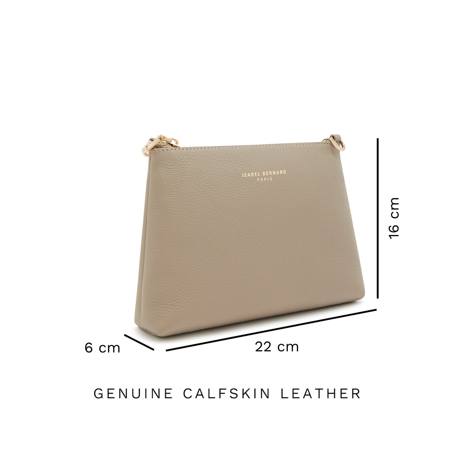 Honoré Misra taupe calfskin leather shoulder bag -  - Isabel Bernard