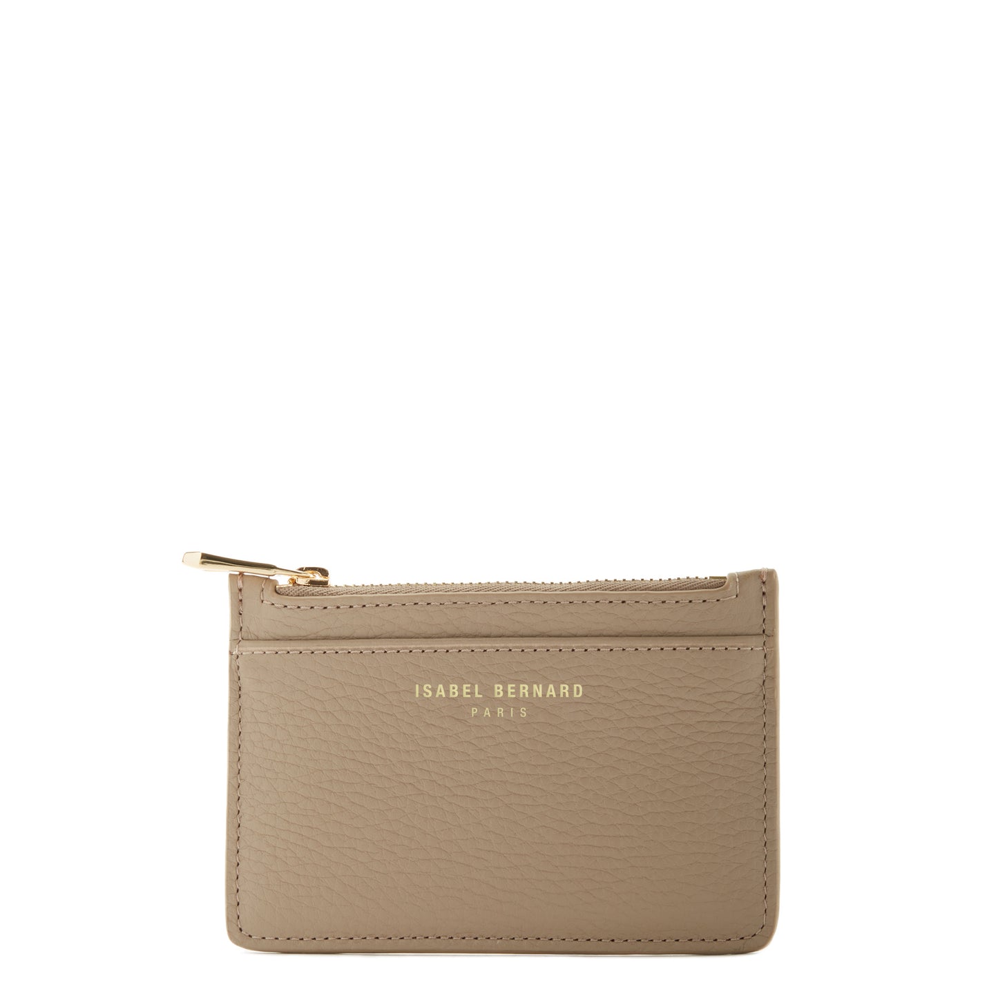 Honoré Aveline taupe calfskin leather card holder -  - Isabel Bernard