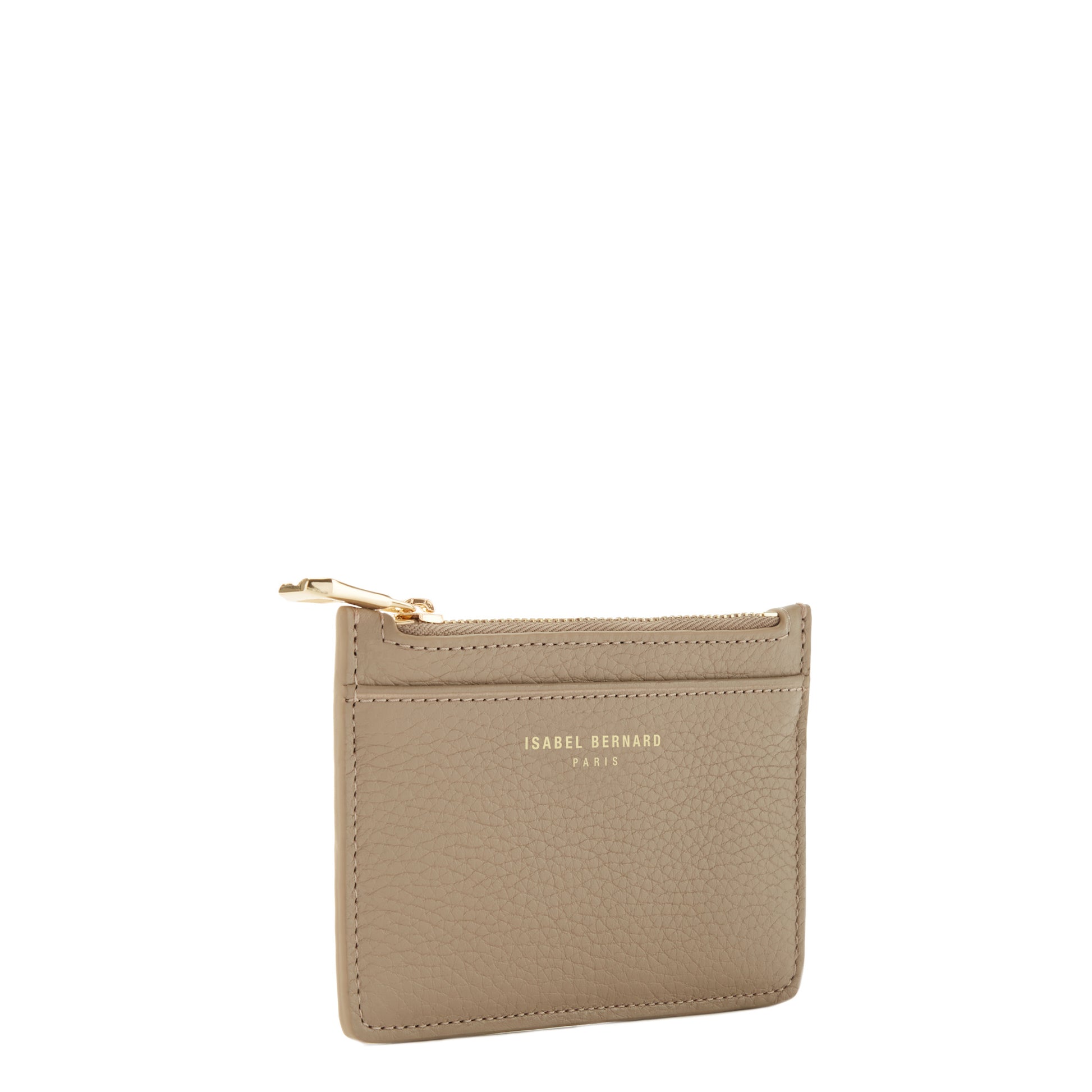 Honoré Aveline taupe calfskin leather card holder -  - Isabel Bernard