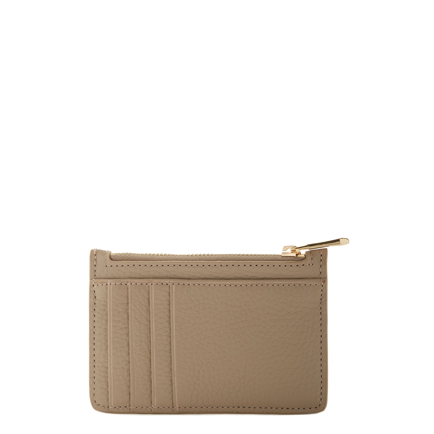 Honoré Aveline taupe calfskin leather card holder -  - Isabel Bernard