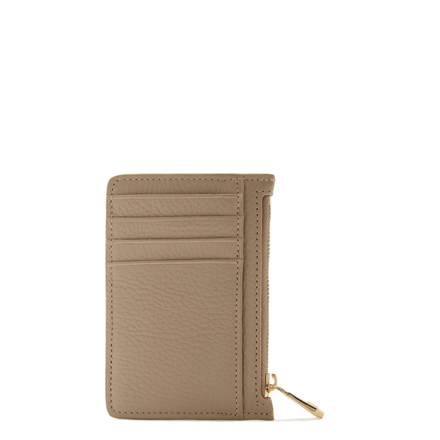 Honoré Aveline taupe calfskin leather card holder -  - Isabel Bernard