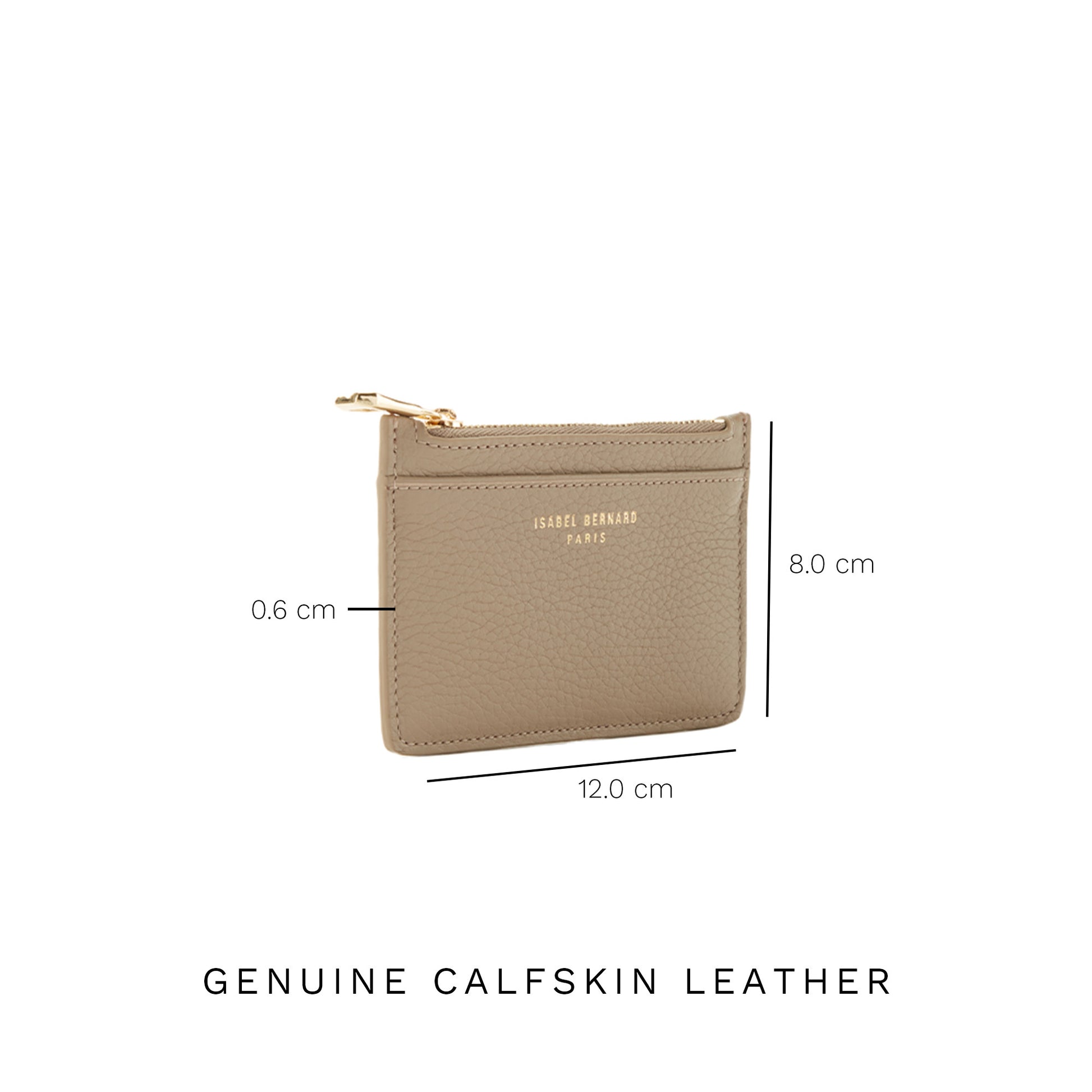 Honoré Aveline taupe calfskin leather card holder -  - Isabel Bernard