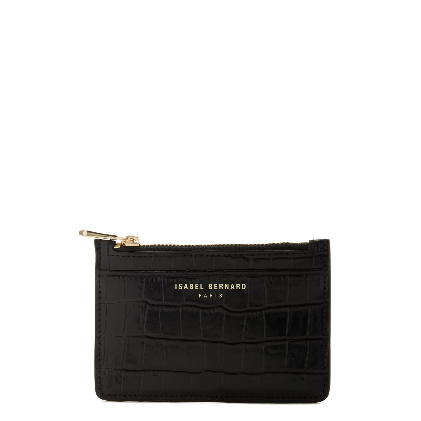 Cadeau d'Isabel croco black calfskin leather shopper and card holder gift set - - Isabel Bernard