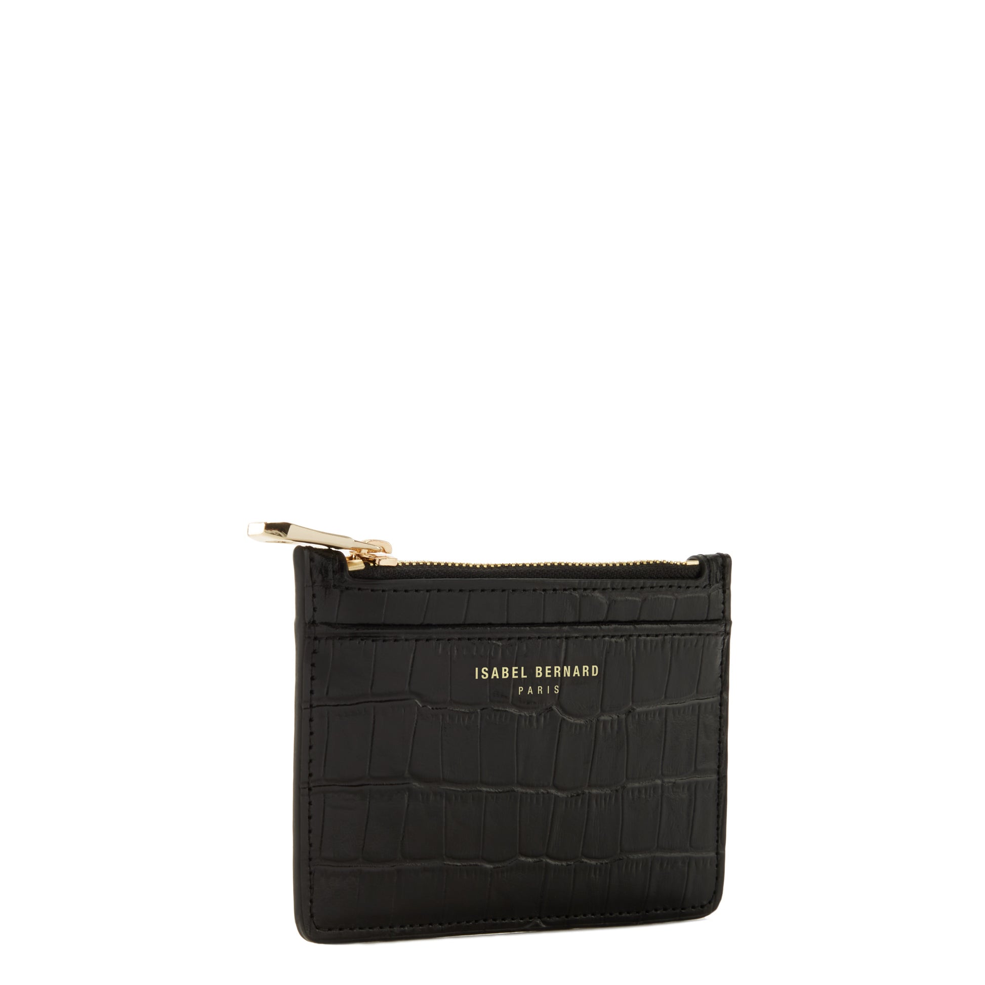 Honoré Aveline croco black calfskin leather card holder -  - Isabel Bernard