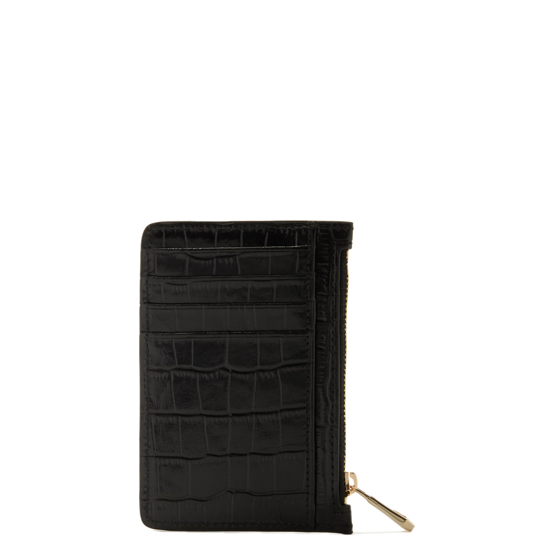 Honoré Aveline croco black calfskin leather card holder -  - Isabel Bernard