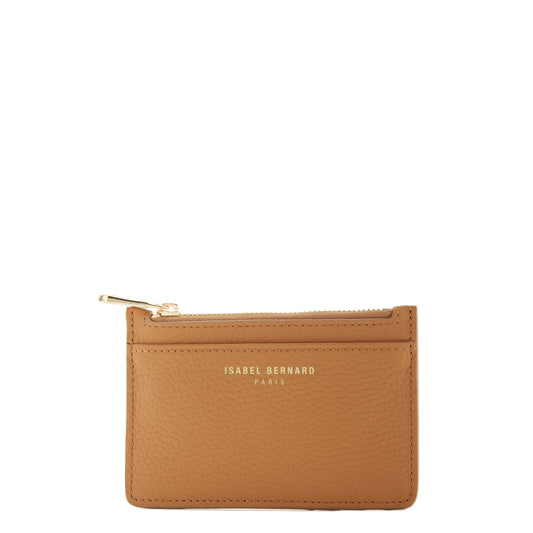 Honoré Aveline camel calfskin leather card holder -  - Isabel Bernard