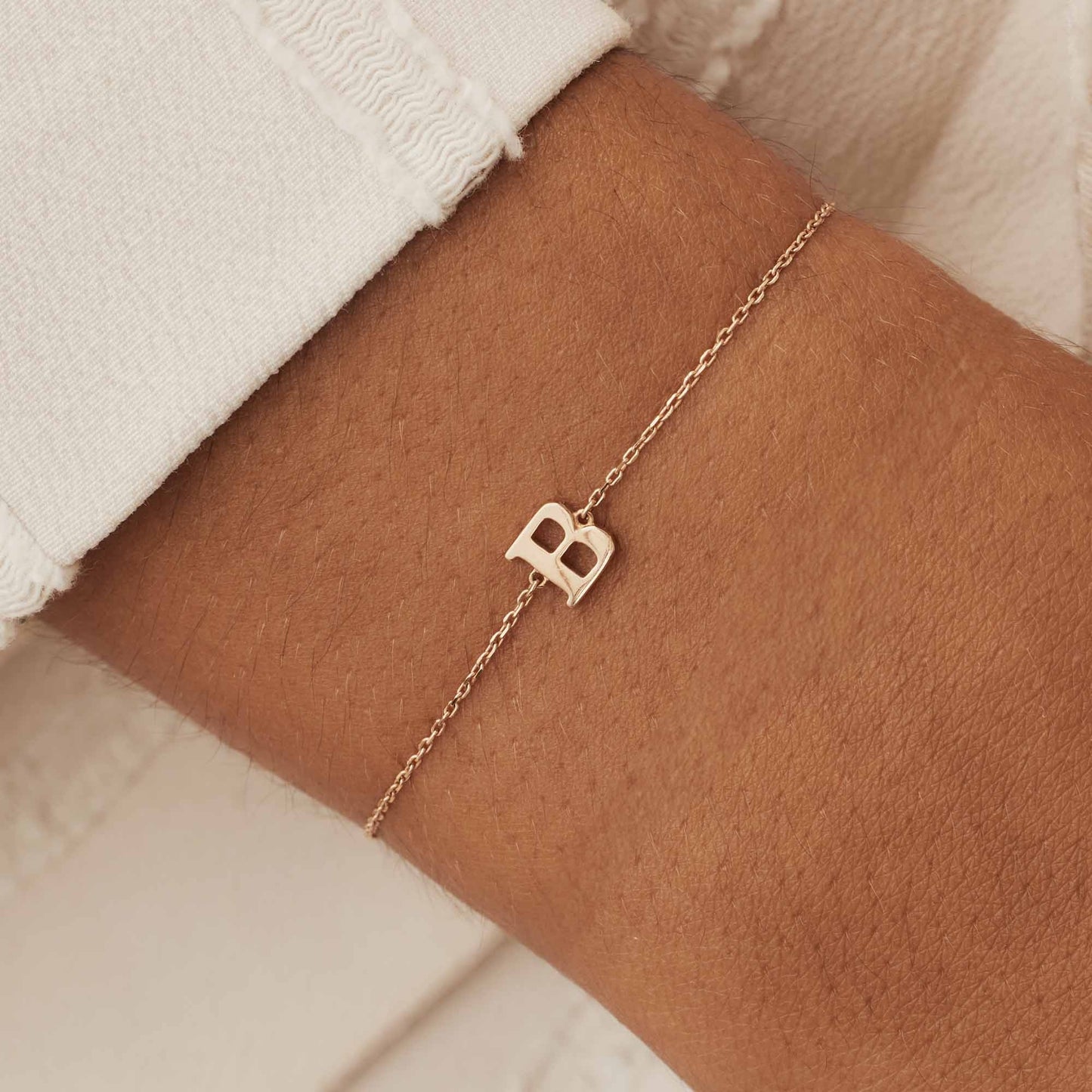 La Concorde Rachel 14 karat rose gold initial bracelet with letter -  - Isabel Bernard