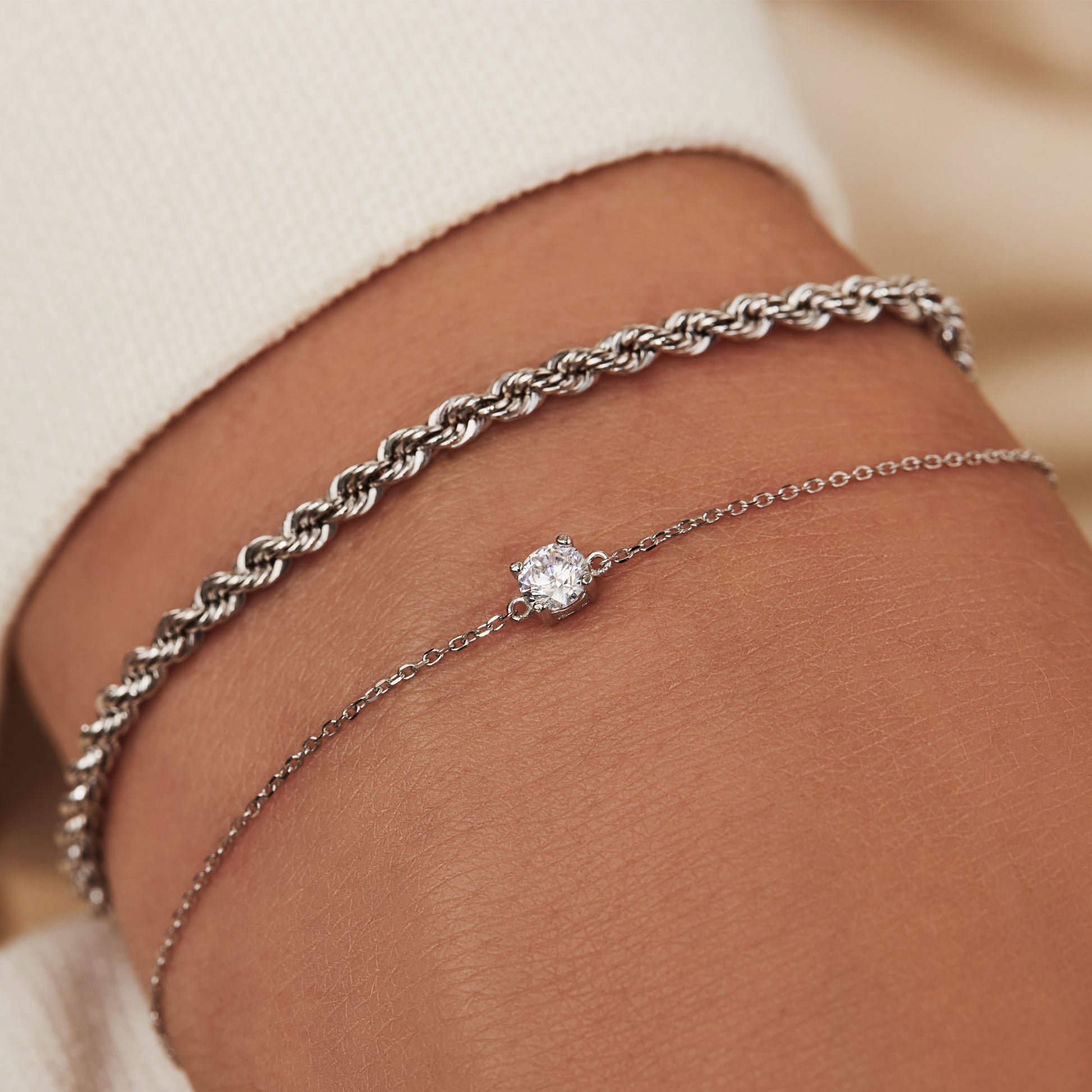 Saint Germain Faïs 14 karat white gold bracelet with zirconia stone -  - Isabel Bernard