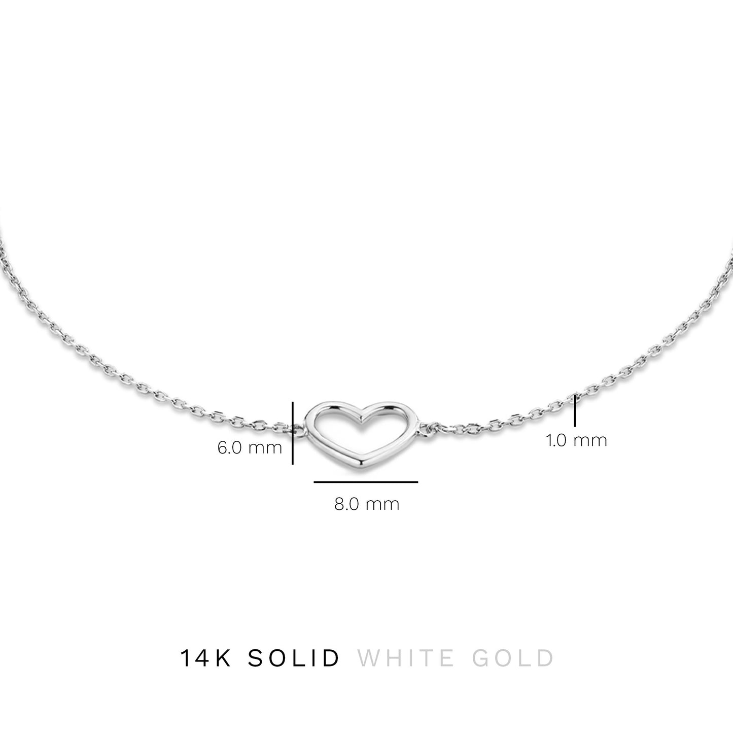 Saint Germain Amore 14 karat white gold bracelet with heart -  - Isabel Bernard