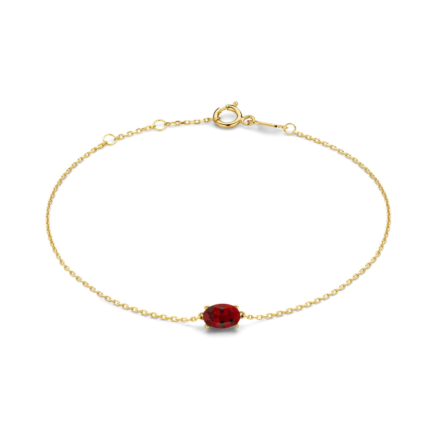 Baguette Roux 14 karat gold bracelet with red zirconia stone -  - Isabel Bernard