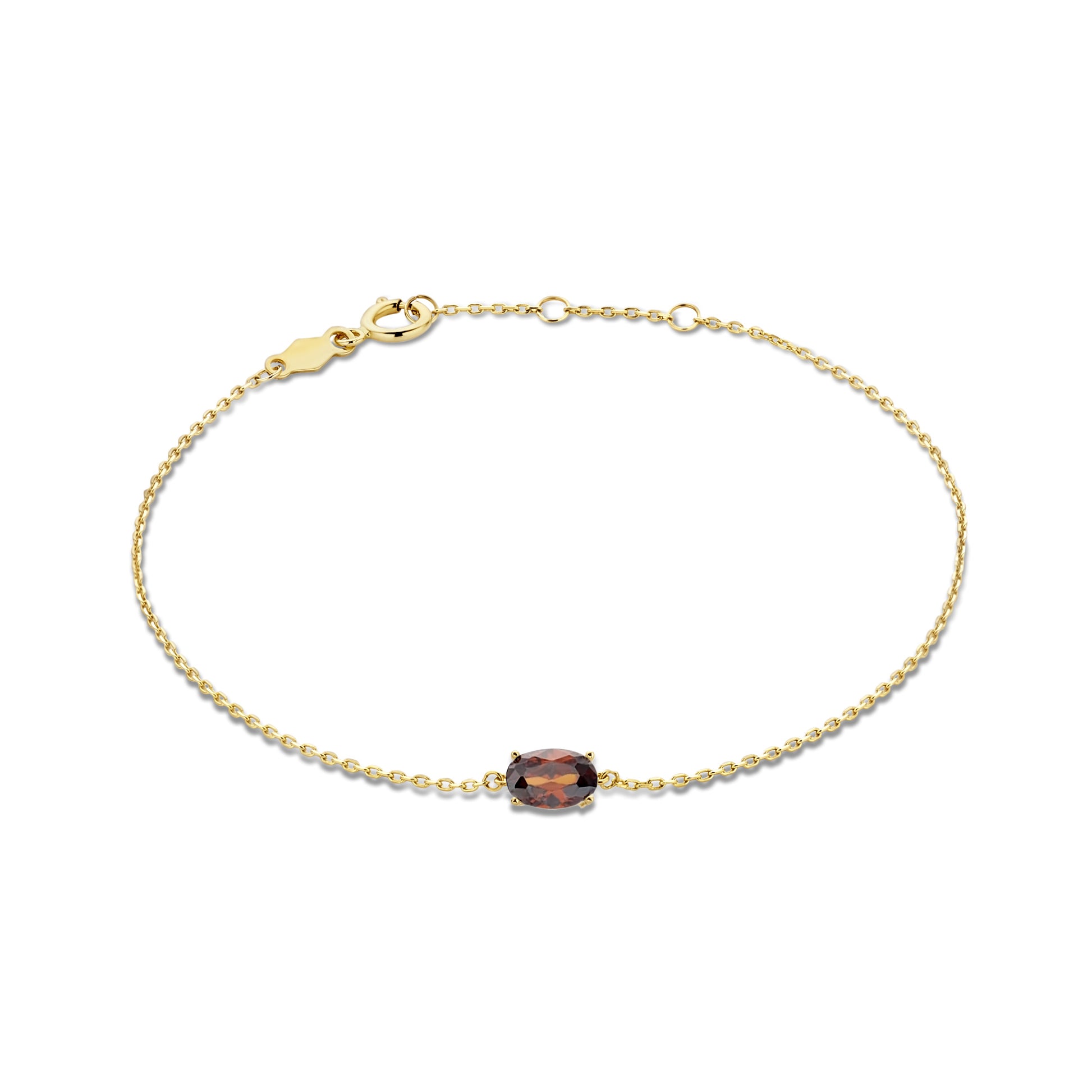 Baguette Brune 14 karat gold bracelet with brown zirconia stone -  - Isabel Bernard