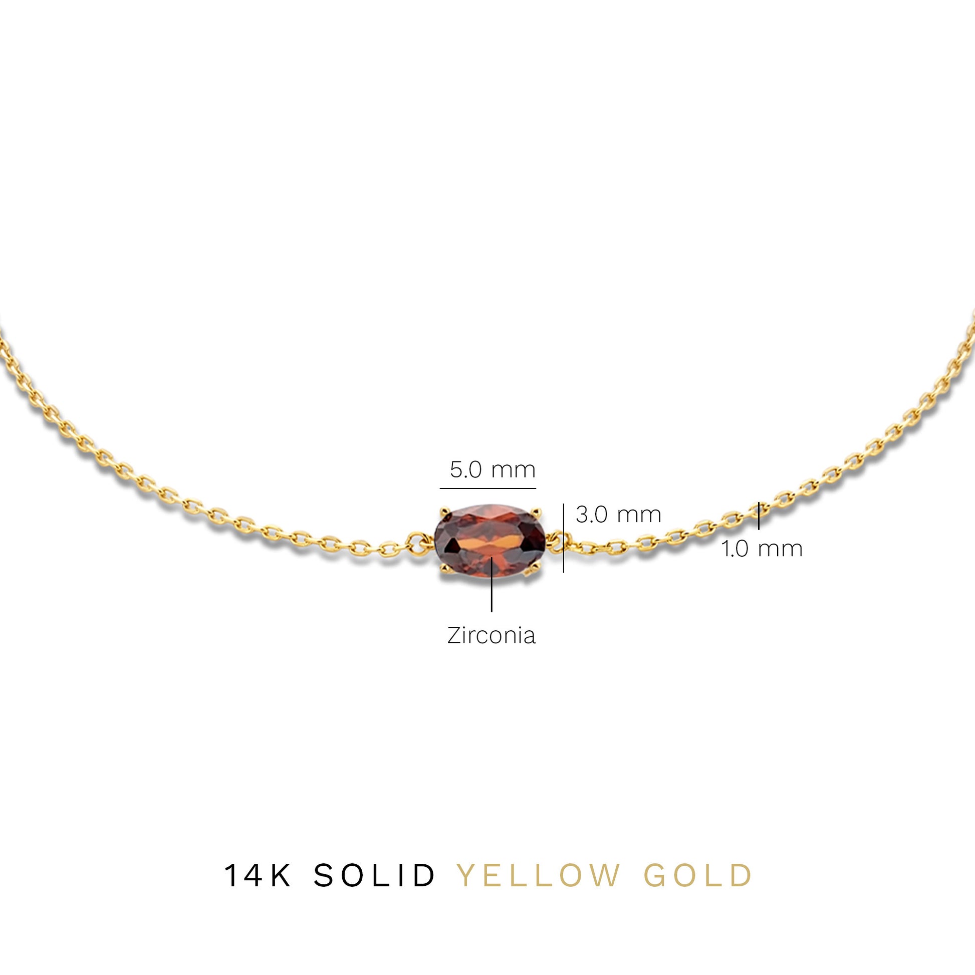 Baguette Brune 14 karat gold bracelet with brown zirconia stone -  - Isabel Bernard