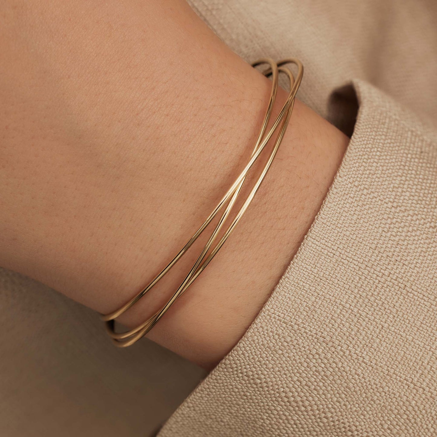 Cour d'Honneur Adora 14 karat gold bangles with 3 bracelets -  - Isabel Bernard