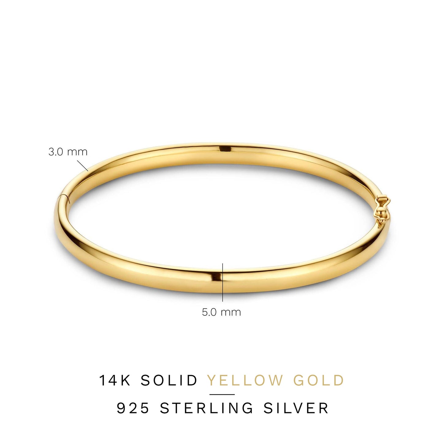 Cour d'Honneur Lucienne 14 karat gold bangle with round edge -  - Isabel Bernard