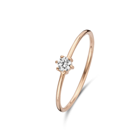 La Concorde Abelle 14 karat rose gold ring with zirconia stone -  - Isabel Bernard