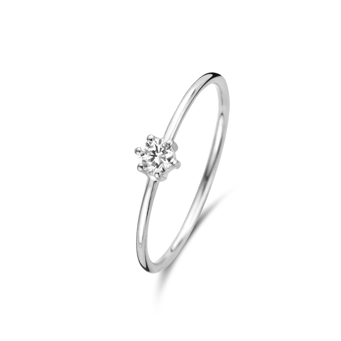 Saint Germain Abelle 14 karat white gold ring with zirconia stone -  - Isabel Bernard