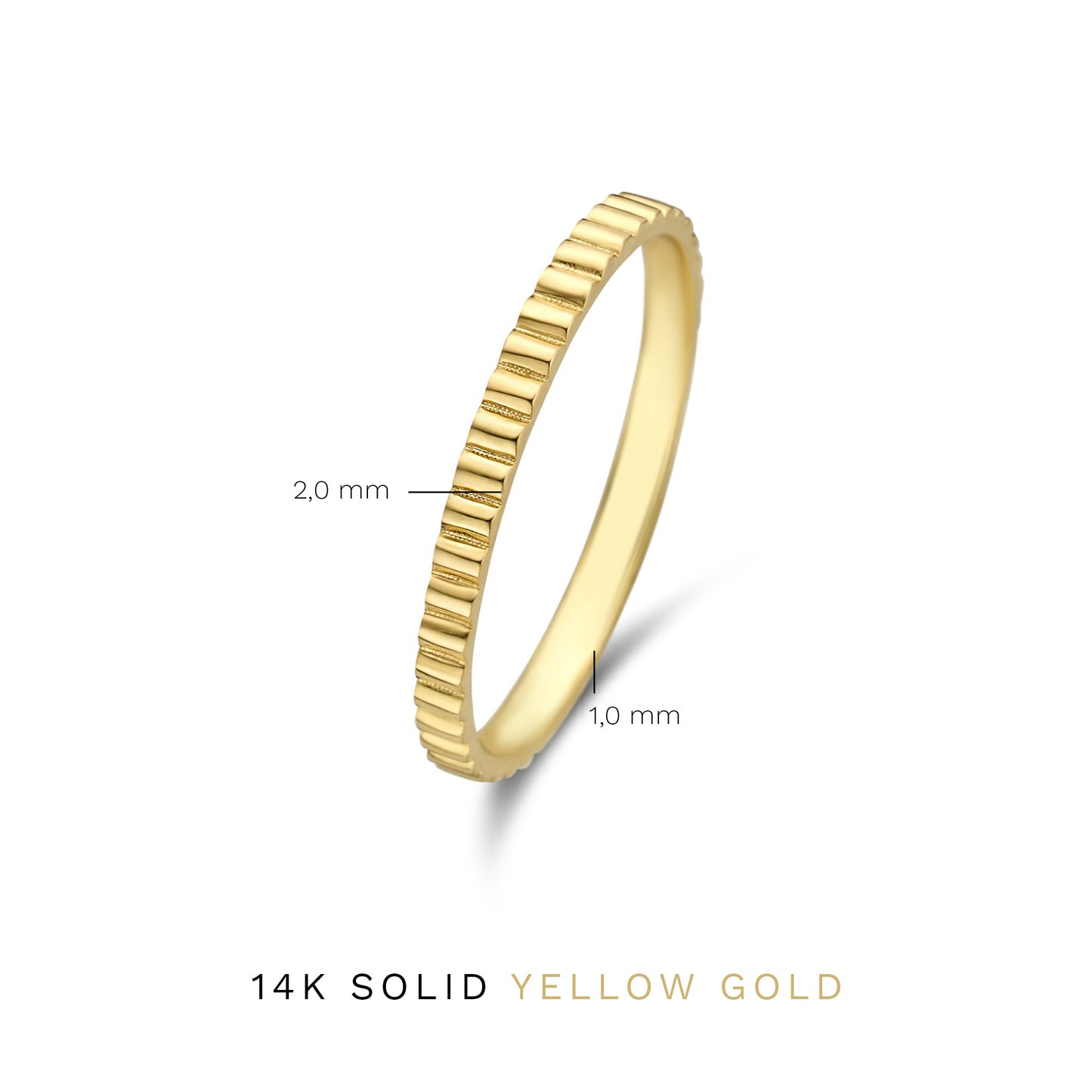 Rivoli L'Abbaye 14 karat gold ring ribbed - - Isabel Bernard