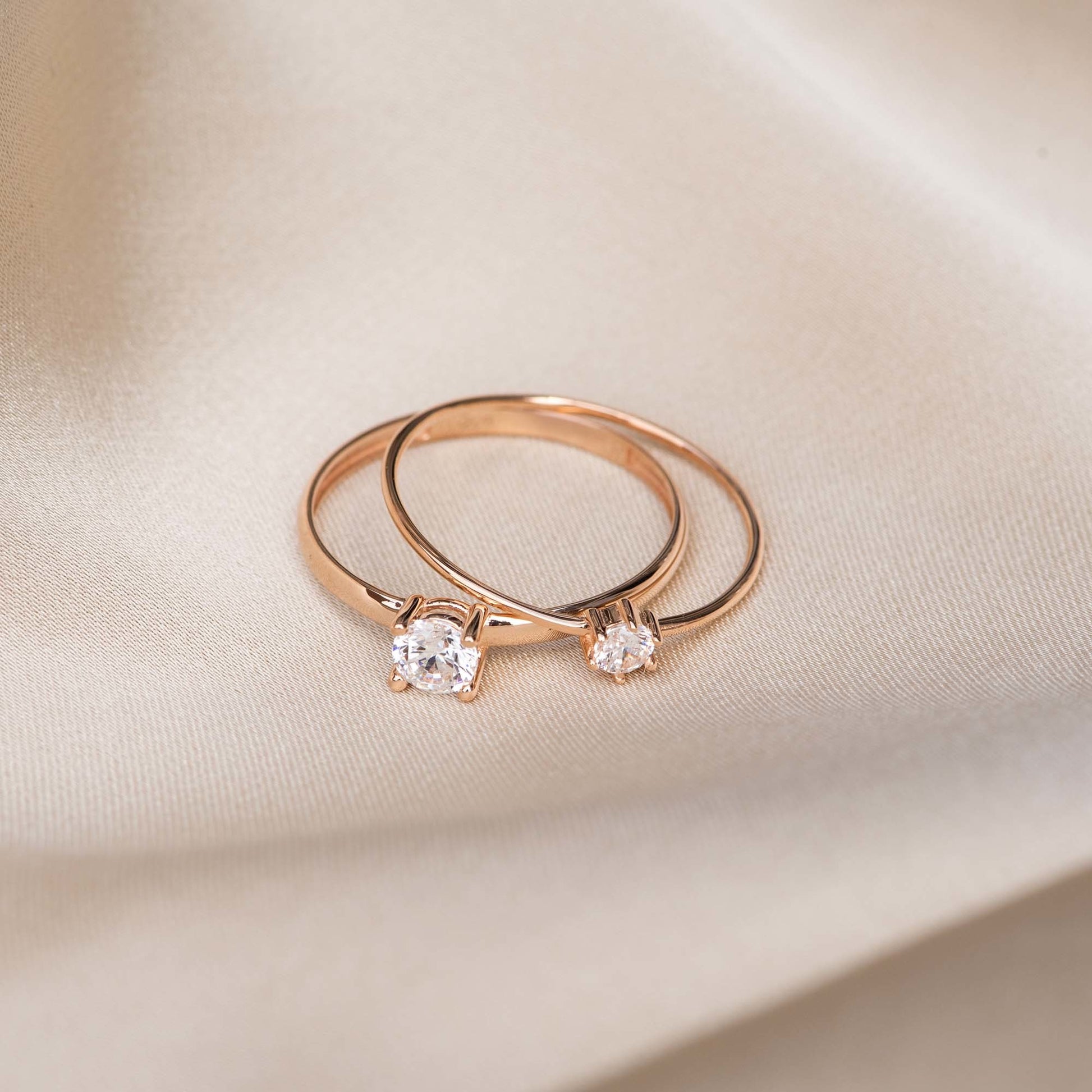 La Concorde Abelle 14 karat rose gold ring with zirconia stone -  - Isabel Bernard