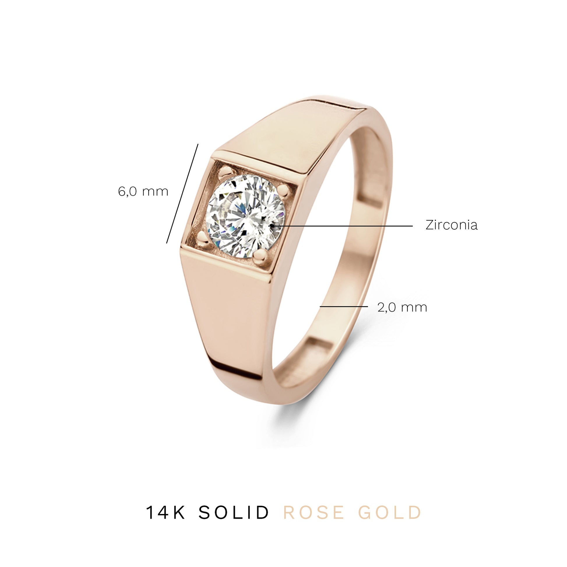 La Concorde Lauren 14 karat rose gold ring with zirconia stone -  - Isabel Bernard