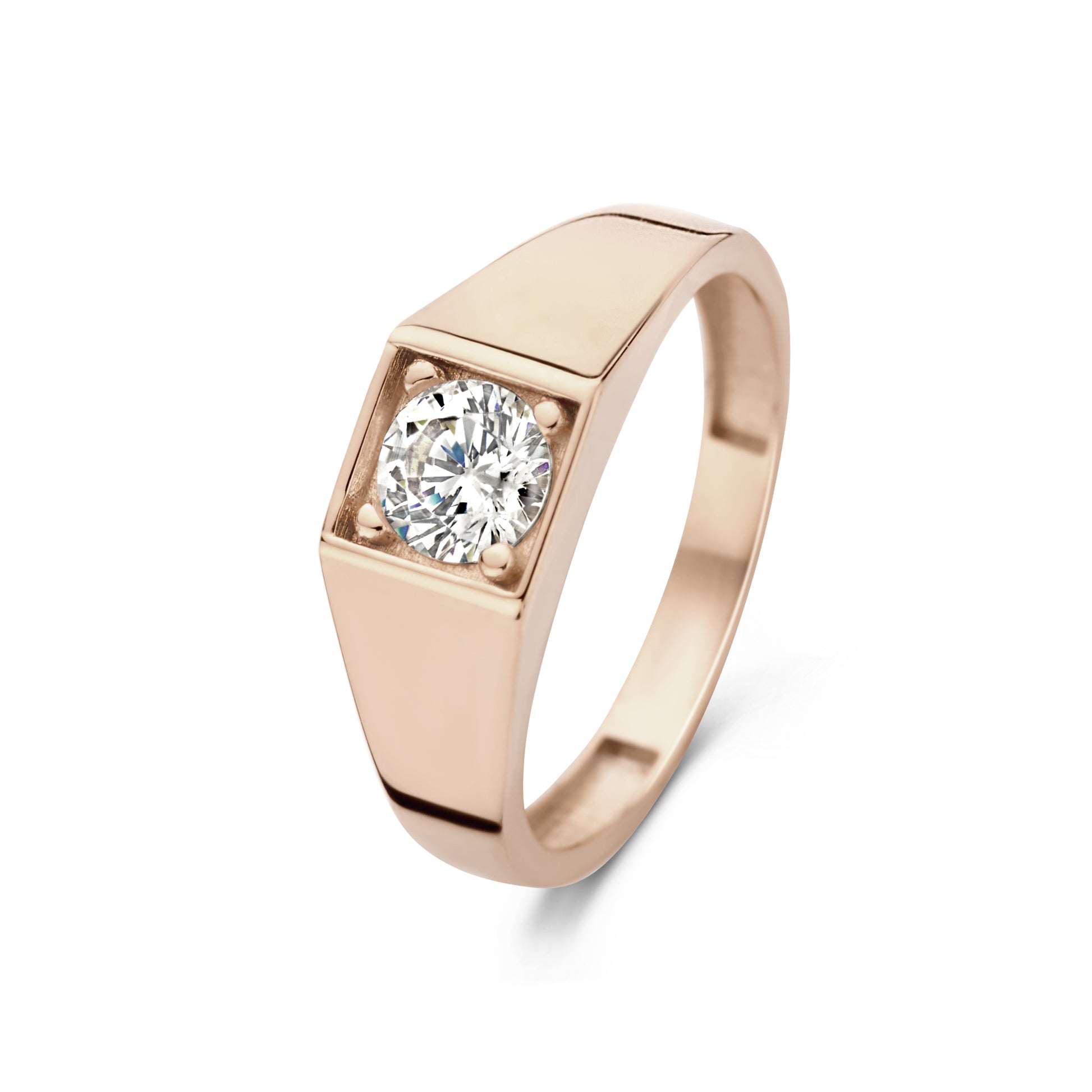 La Concorde Lauren 14 karat rose gold ring with zirconia stone -  - Isabel Bernard