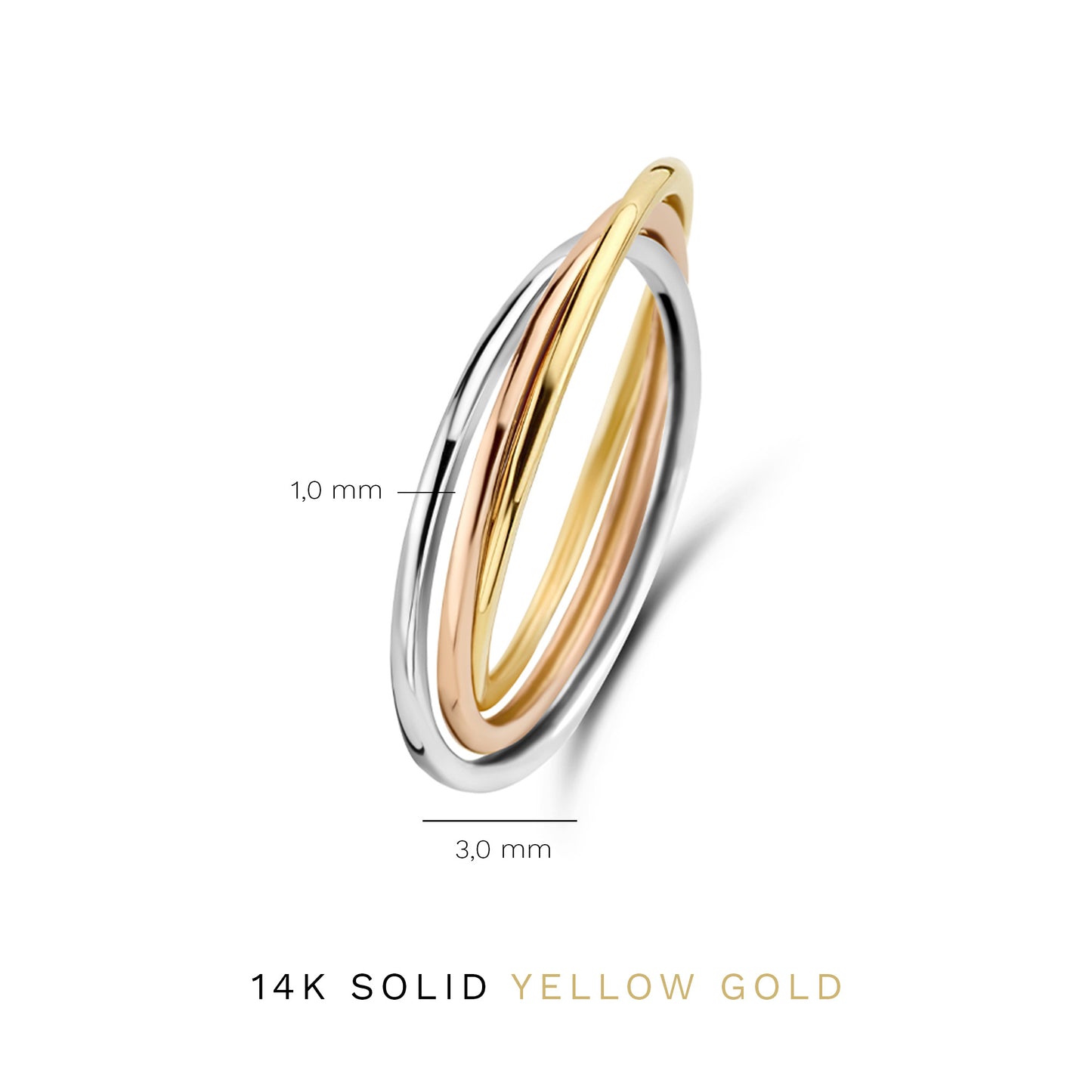 Tricolore Maeve 14 karat gold ring with three colours of gold -  - Isabel Bernard