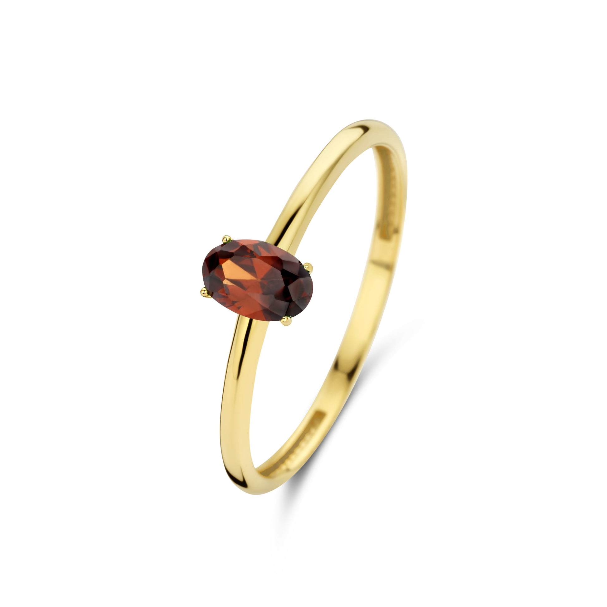 Baguette Brune 14 karat gold ring with brown zirconia stone -  - Isabel Bernard