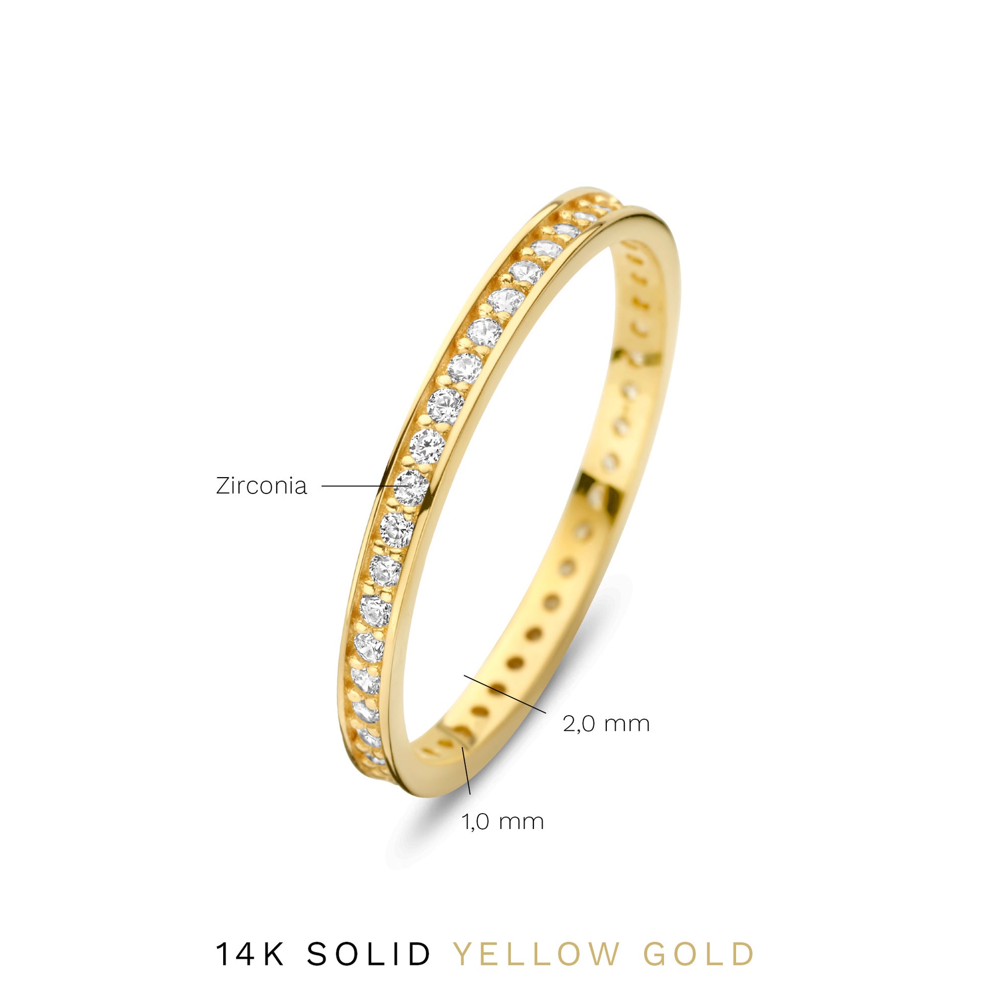 Le Marais Merle 14 karat gold ring with zirconia stones -  - Isabel Bernard